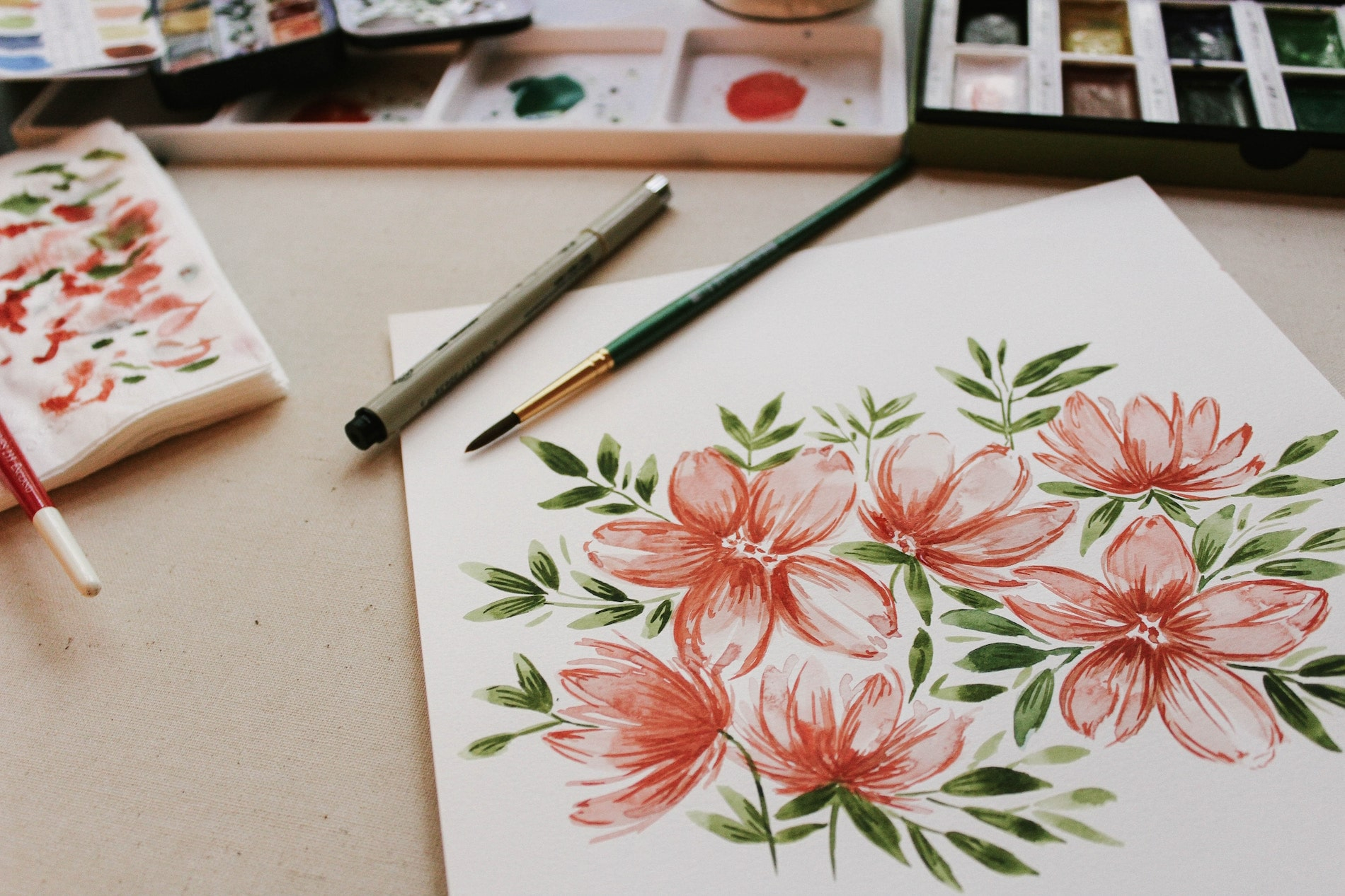 Watercolor illustration of flowers