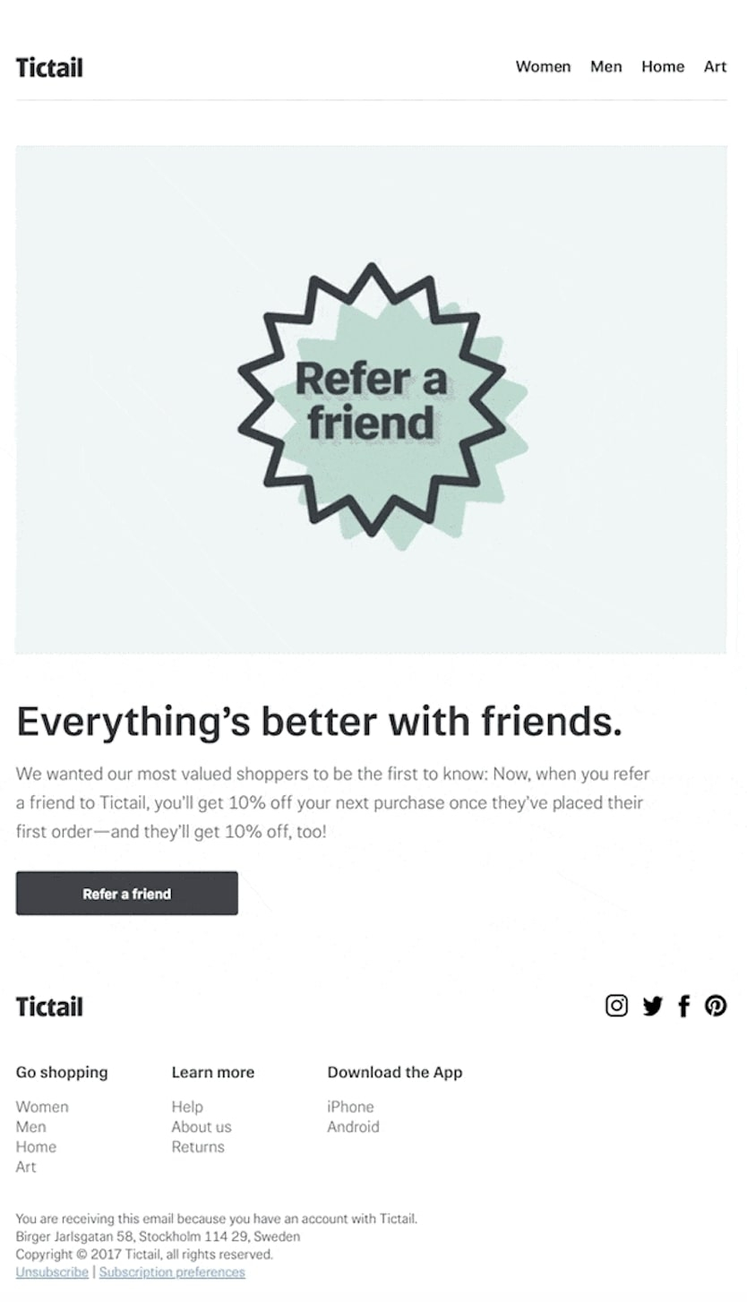 Tictail referral remail