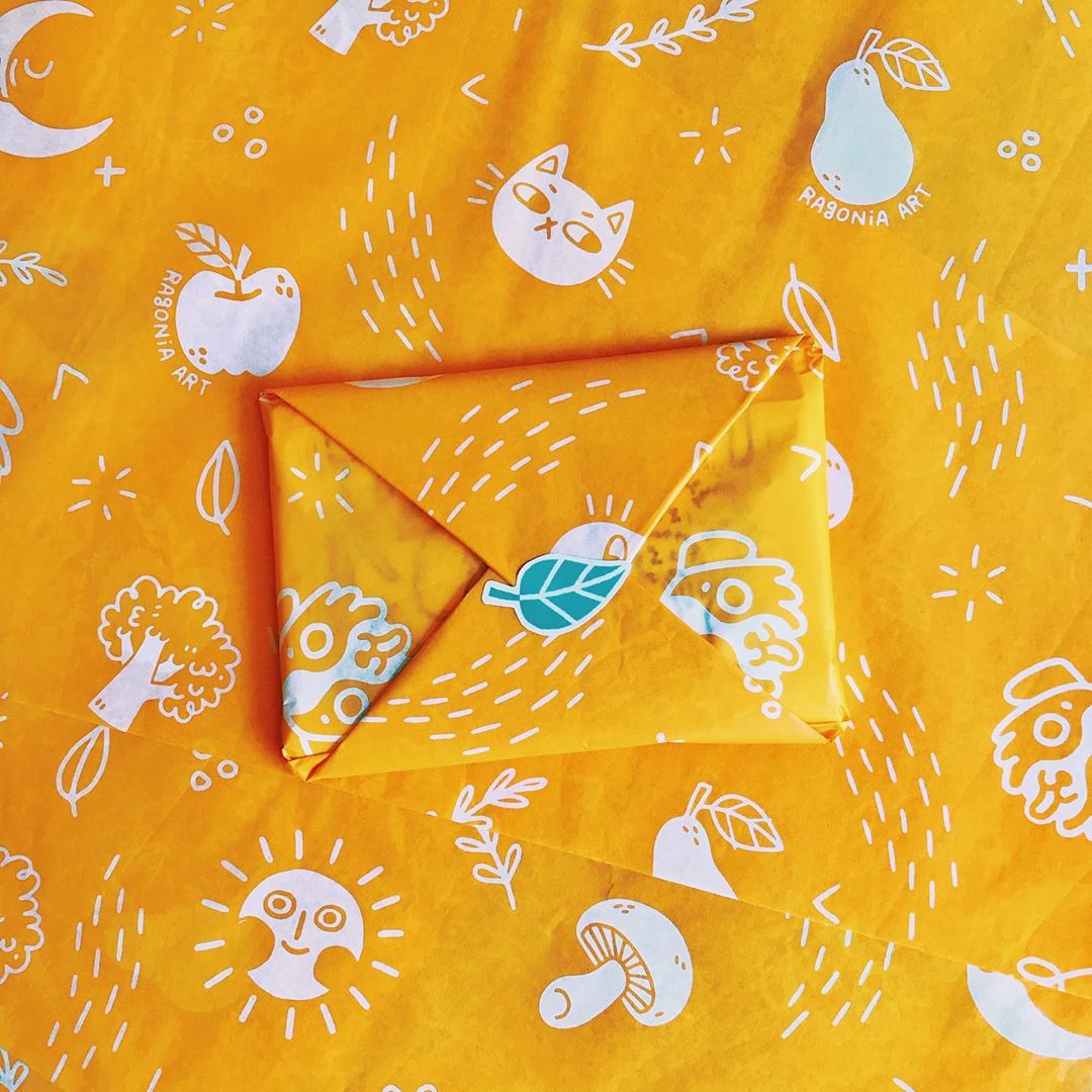 Orange custom tissue paper with surface patterns